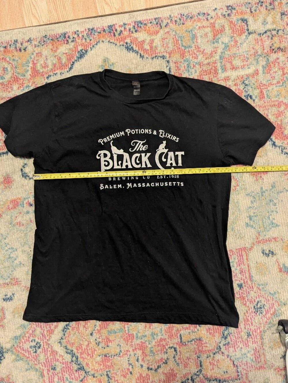 Black cat brewing company cotton t-shirt, L - Picture 3 of 5